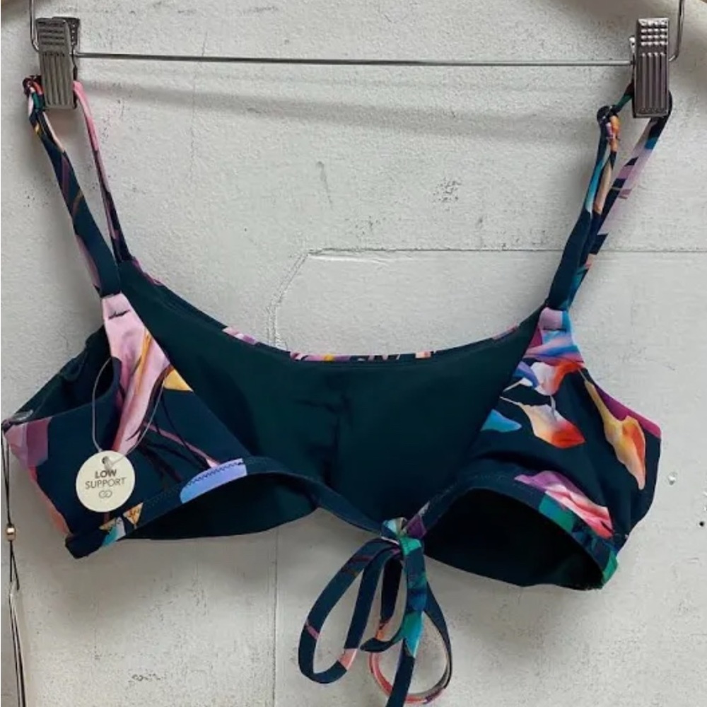 NWT Calia Tie Back Bikini Too in Aqua Floral Size M - Picture 3 of 3